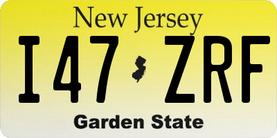 NJ license plate I47ZRF