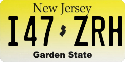 NJ license plate I47ZRH