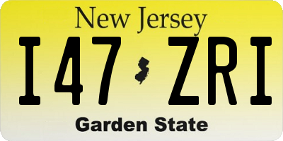 NJ license plate I47ZRI