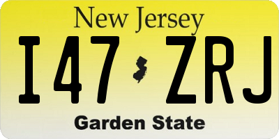 NJ license plate I47ZRJ