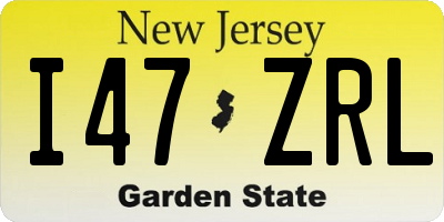 NJ license plate I47ZRL
