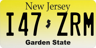 NJ license plate I47ZRM