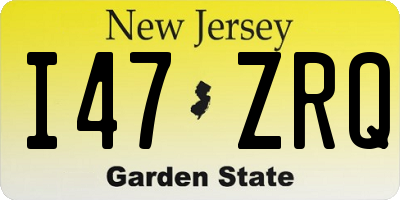 NJ license plate I47ZRQ