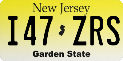NJ license plate I47ZRS