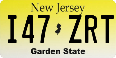 NJ license plate I47ZRT