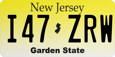 NJ license plate I47ZRW