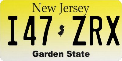 NJ license plate I47ZRX