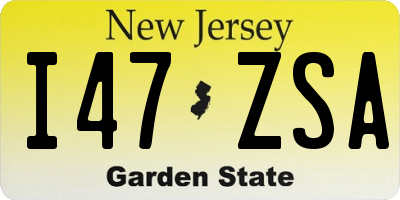 NJ license plate I47ZSA