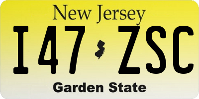 NJ license plate I47ZSC