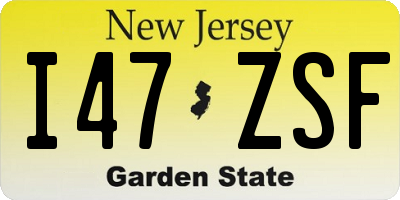 NJ license plate I47ZSF