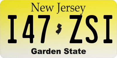 NJ license plate I47ZSI