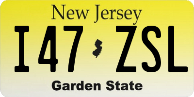 NJ license plate I47ZSL