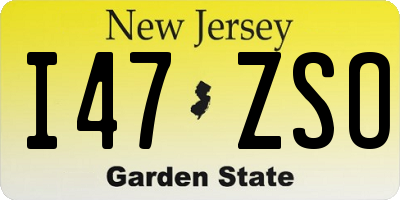 NJ license plate I47ZSO
