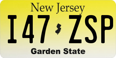 NJ license plate I47ZSP