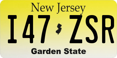 NJ license plate I47ZSR