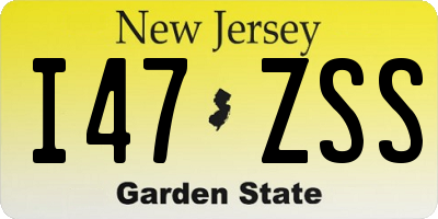 NJ license plate I47ZSS