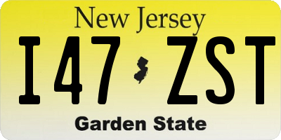 NJ license plate I47ZST
