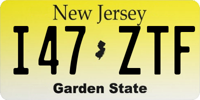 NJ license plate I47ZTF
