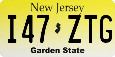 NJ license plate I47ZTG
