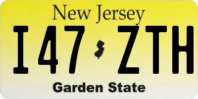 NJ license plate I47ZTH