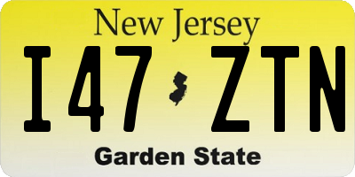NJ license plate I47ZTN