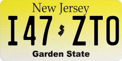 NJ license plate I47ZTO