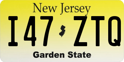 NJ license plate I47ZTQ