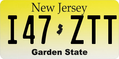 NJ license plate I47ZTT