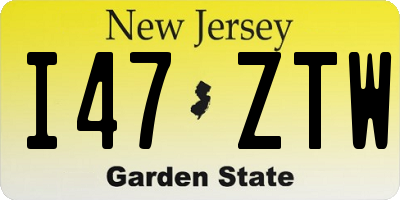 NJ license plate I47ZTW