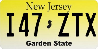 NJ license plate I47ZTX
