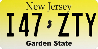 NJ license plate I47ZTY