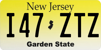NJ license plate I47ZTZ