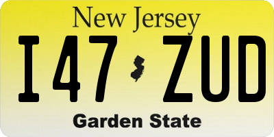 NJ license plate I47ZUD