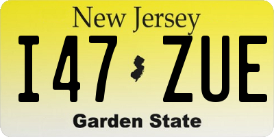 NJ license plate I47ZUE