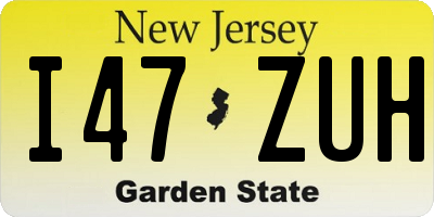 NJ license plate I47ZUH