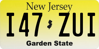 NJ license plate I47ZUI