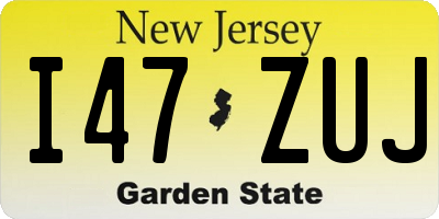NJ license plate I47ZUJ