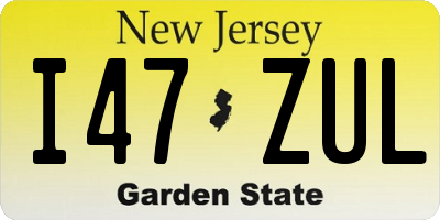 NJ license plate I47ZUL