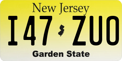NJ license plate I47ZUO