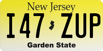 NJ license plate I47ZUP