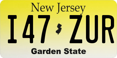 NJ license plate I47ZUR