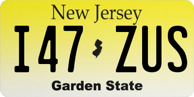 NJ license plate I47ZUS