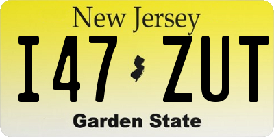NJ license plate I47ZUT