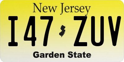 NJ license plate I47ZUV