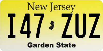 NJ license plate I47ZUZ
