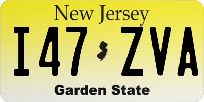 NJ license plate I47ZVA