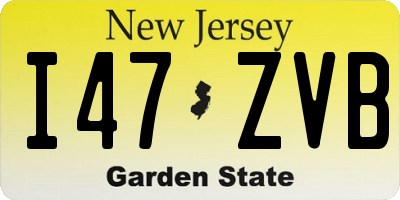 NJ license plate I47ZVB