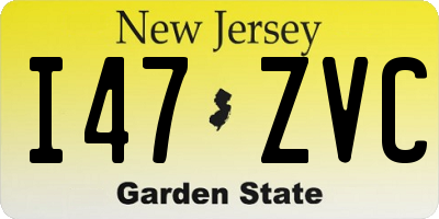 NJ license plate I47ZVC