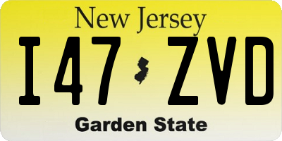 NJ license plate I47ZVD