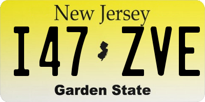 NJ license plate I47ZVE